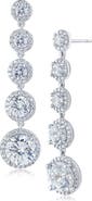CZ by Kenneth Jay Lane Graduating Pavé Cubic Zirconia Drop Earrings