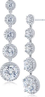 CZ by Kenneth Jay Lane Graduating Pavé Cubic Zirconia Drop Earrings