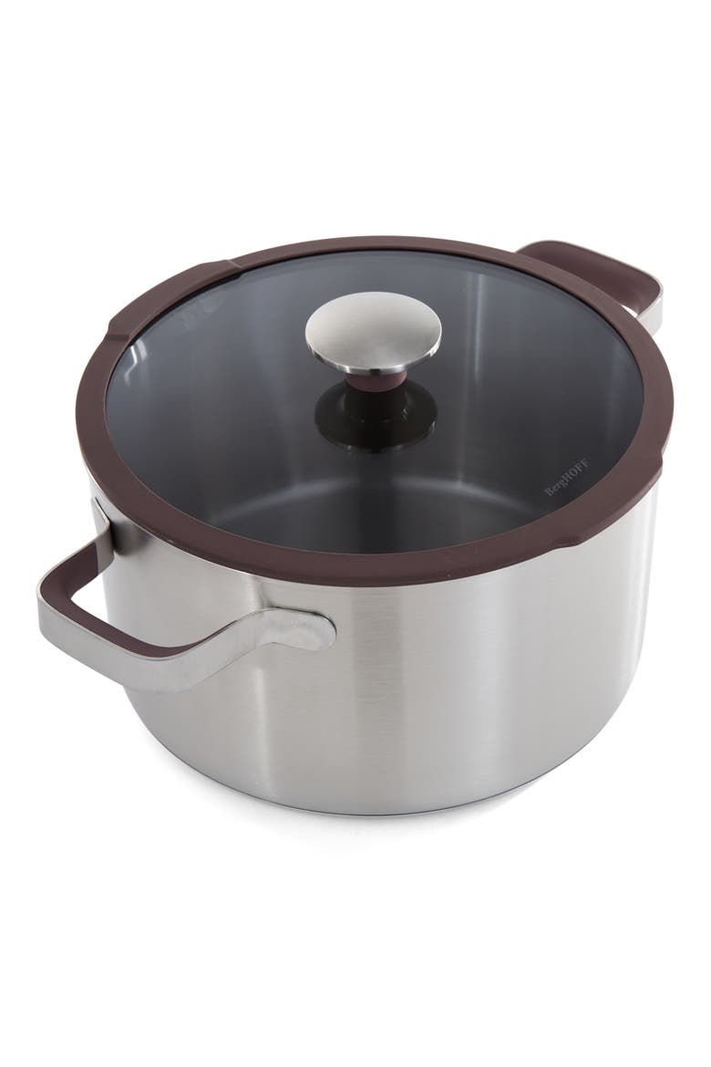 Elements Stainless Steel Saucepan with Glass Lid, Main, color, PURPLE