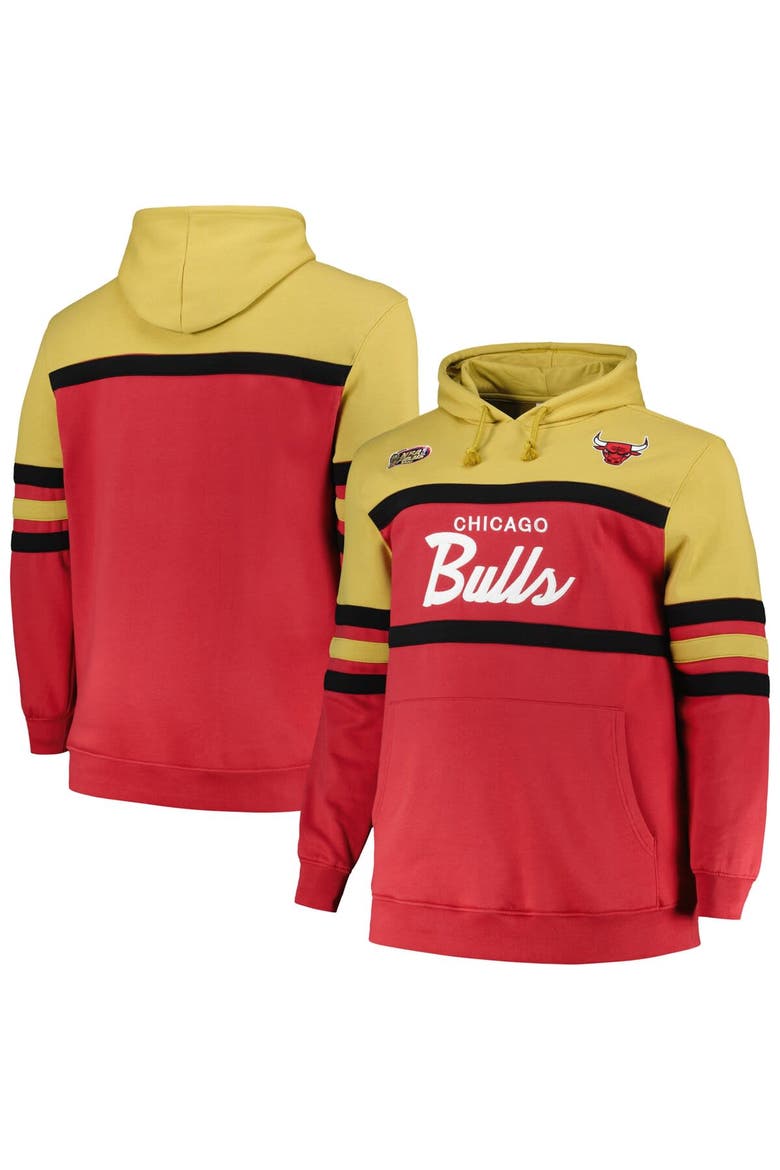 Men's Mitchell & Ness Red Chicago Bulls Big & Tall Hardwood Classics Head Coach Pullover Hoodie, Main, color, Red