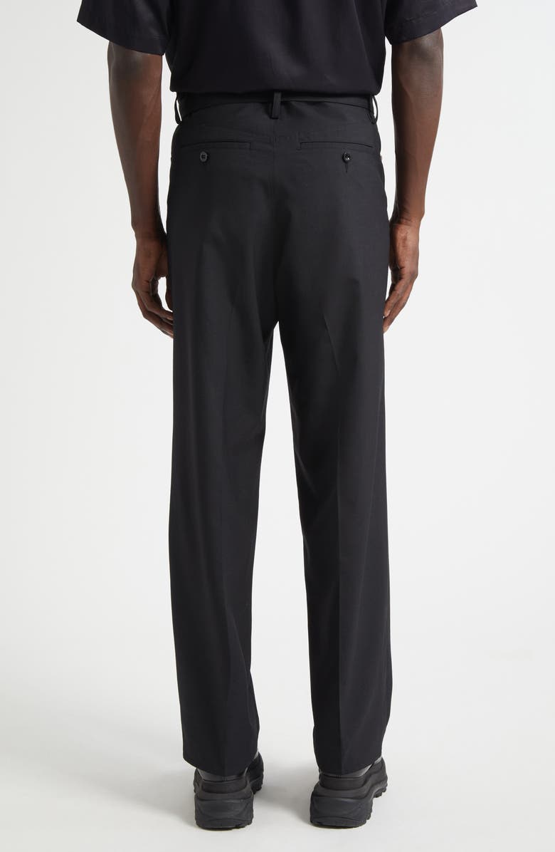 Sacai Belted Black Flat Front Five Pocket Pants, Alternate, color, Black