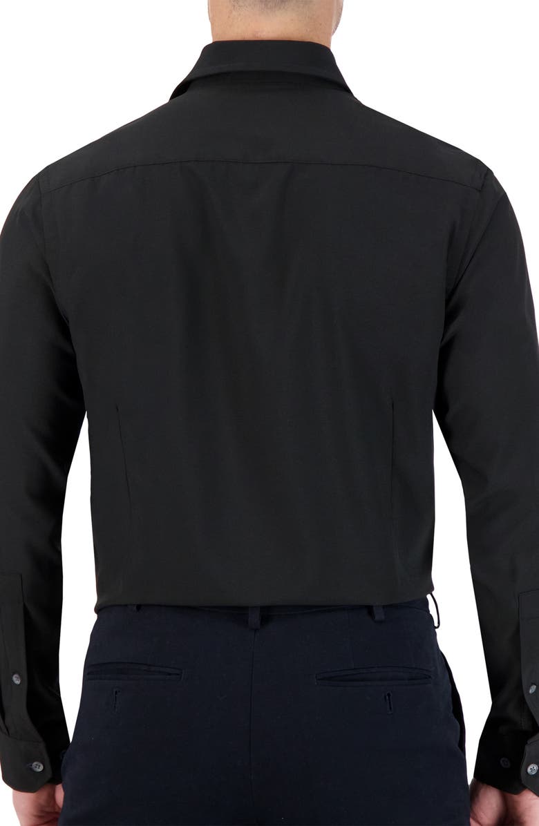 Report Collection 4X Stretch Slim Fit Solid Black Dress Shirt, Alternate, color, 09 Black