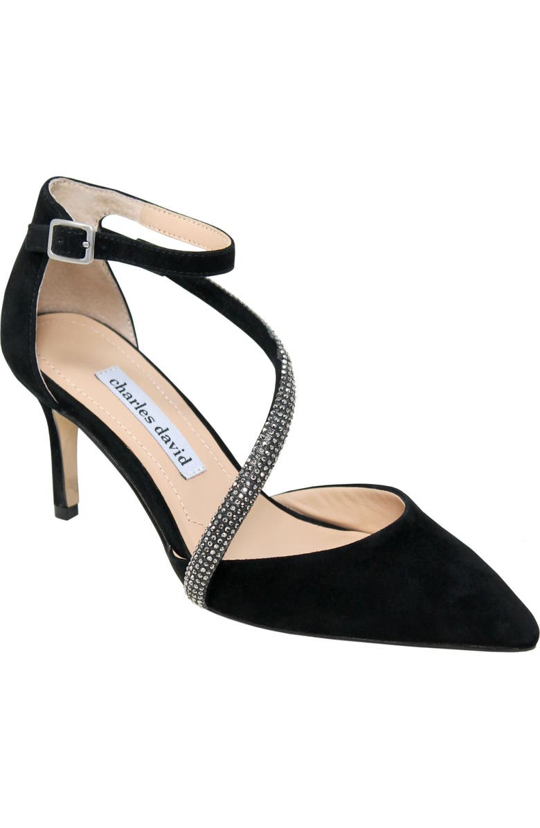 Charles David Adorn Ankle Strap Pointed Toe Pump, Main, color,