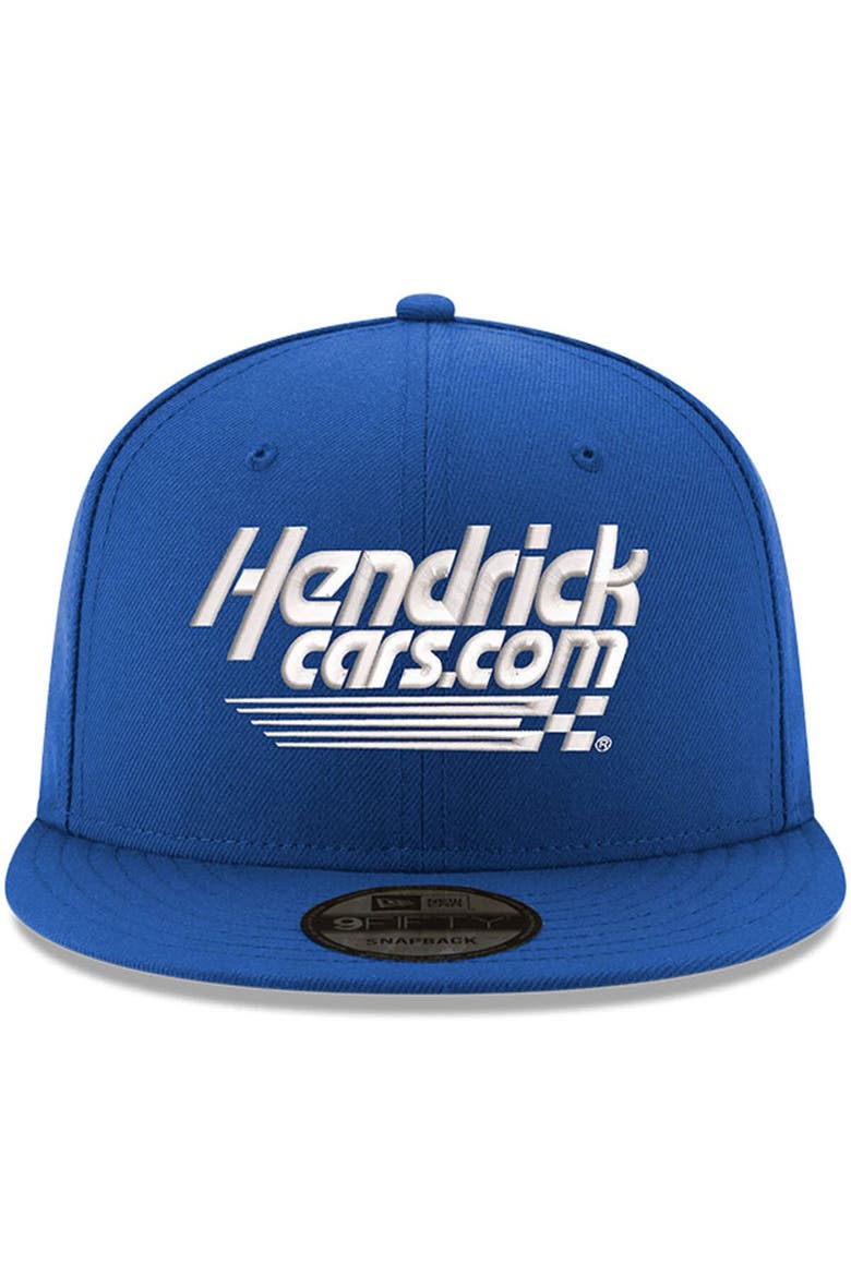 Men's New Era Royal Kyle Larson Hendrickcars.com 9FIFTY Snapback Adjustable Hat, Alternate, color, Royal