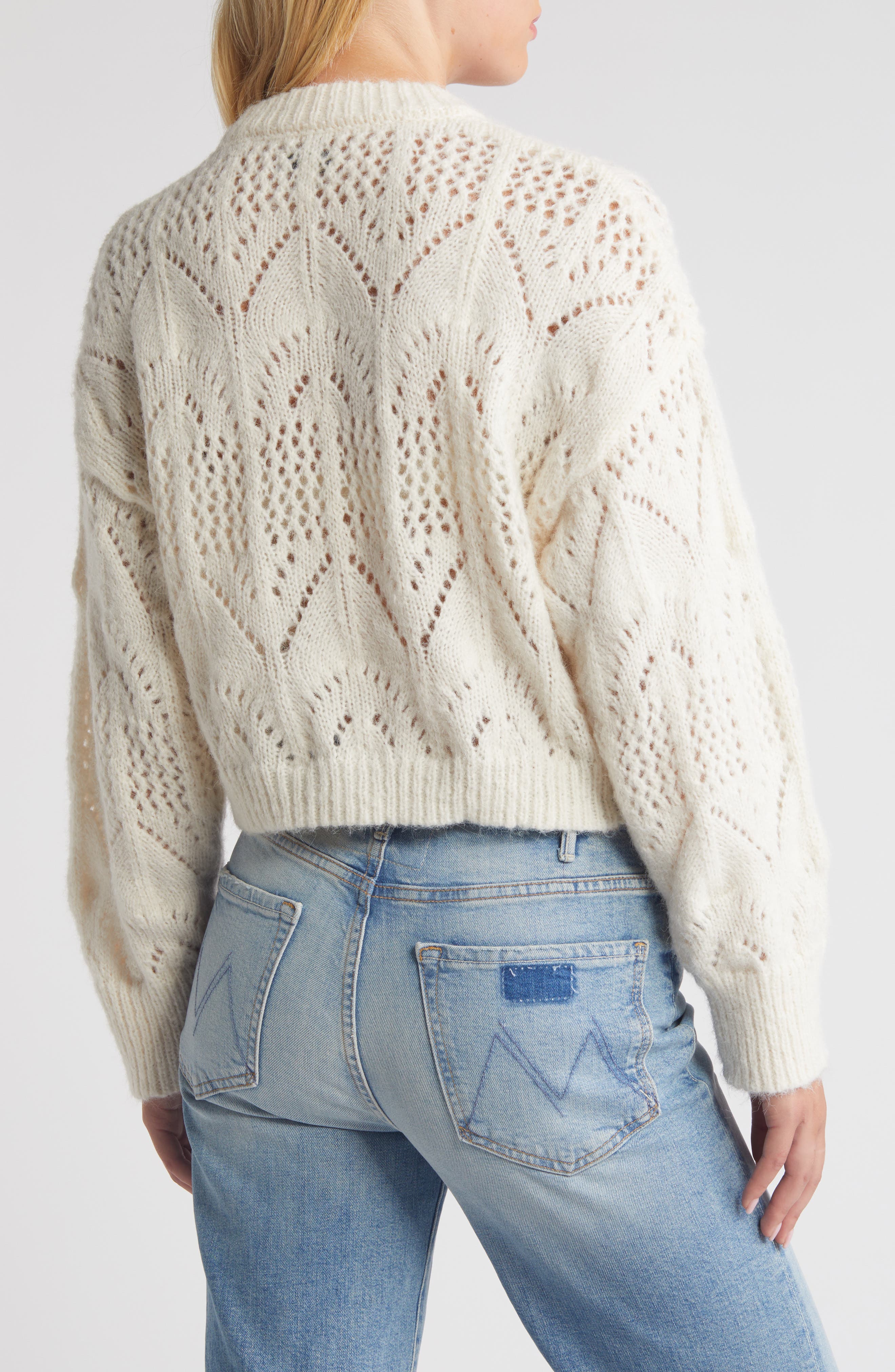 Pointelle Crewneck Sweater - image 2