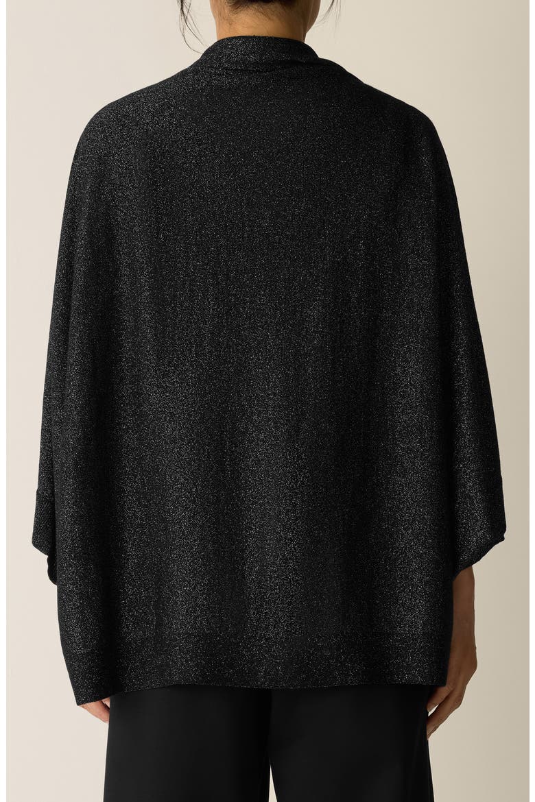 Metallic Merino Wool Blend Wrap, Alternate, color, BLACK