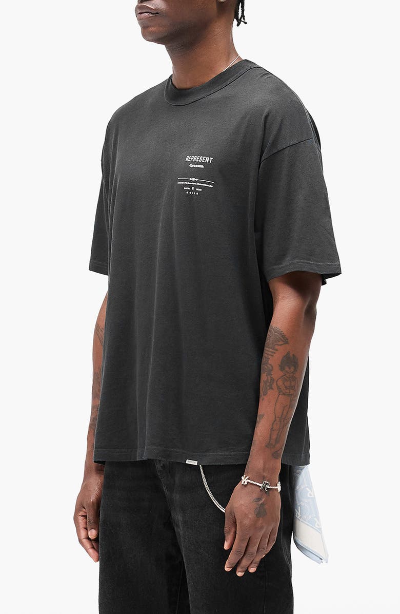 Represent Revere Manor Graphic T-Shirt, Alternate, color, Stained Black