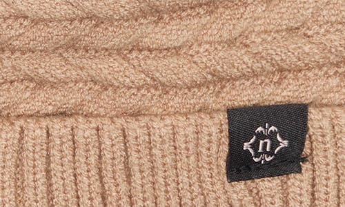 Nanette Lepore Braided Knit Beanie With Faux Fur Pompom In Neutral