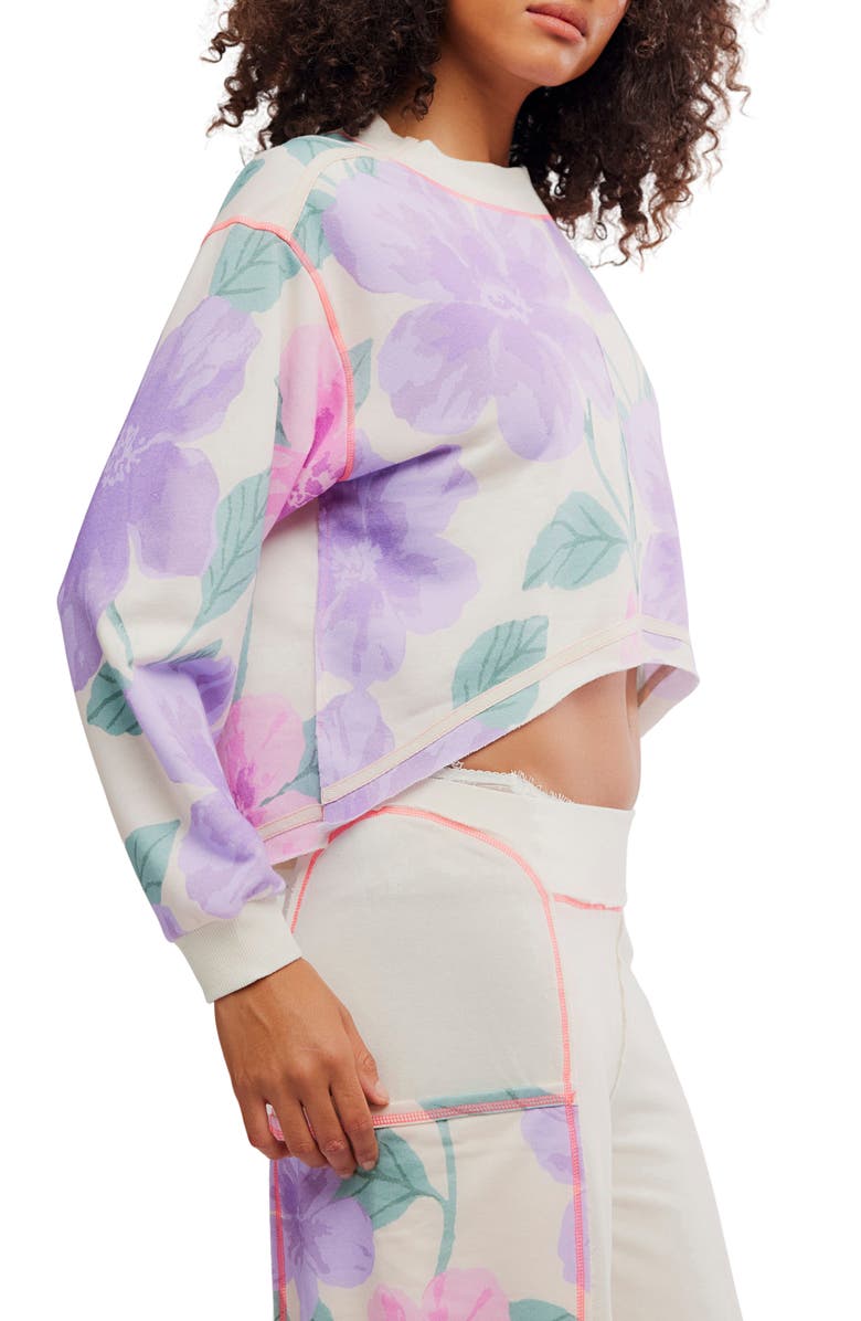 Free People Summer Loving Sweatshirt, Alternate, color, Ivory Combo