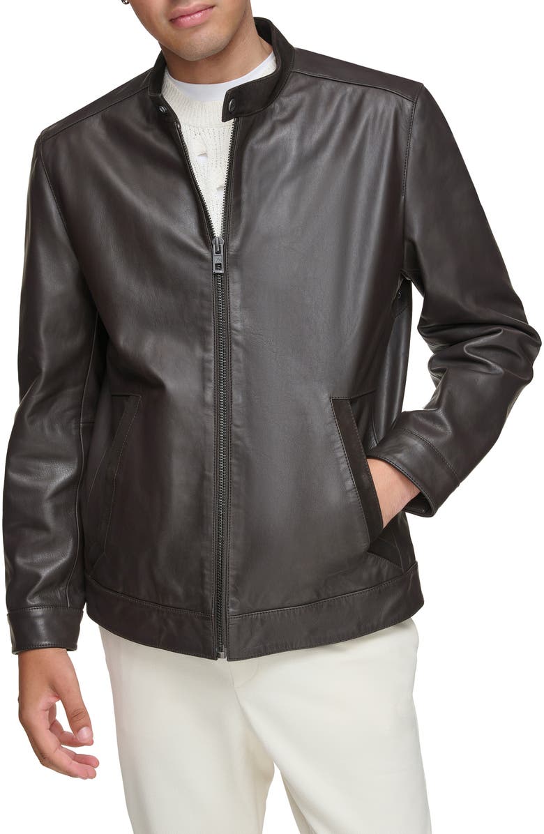 Andrew Marc Varkas Leather Jacket, Main, color, 