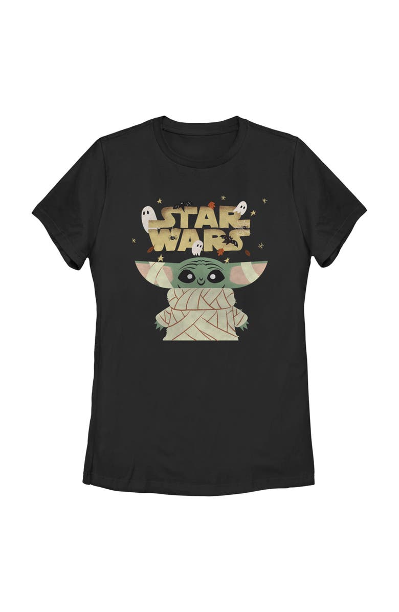 Star Wars: The Mandalorian Women's Star Wars The Mandalorian Halloween Grogu Mummy Graphic T-Shirt, Main, color, Black