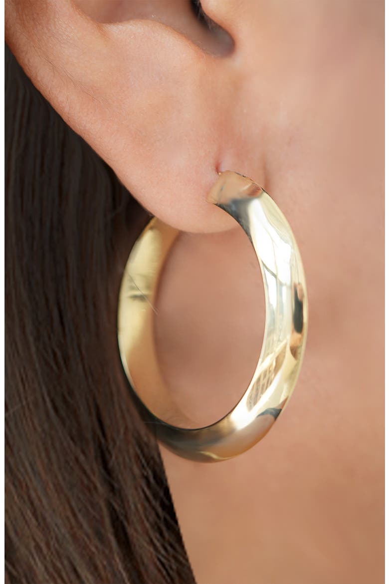 Knife Edge Hoop Earrings, Alternate, color, GOLD