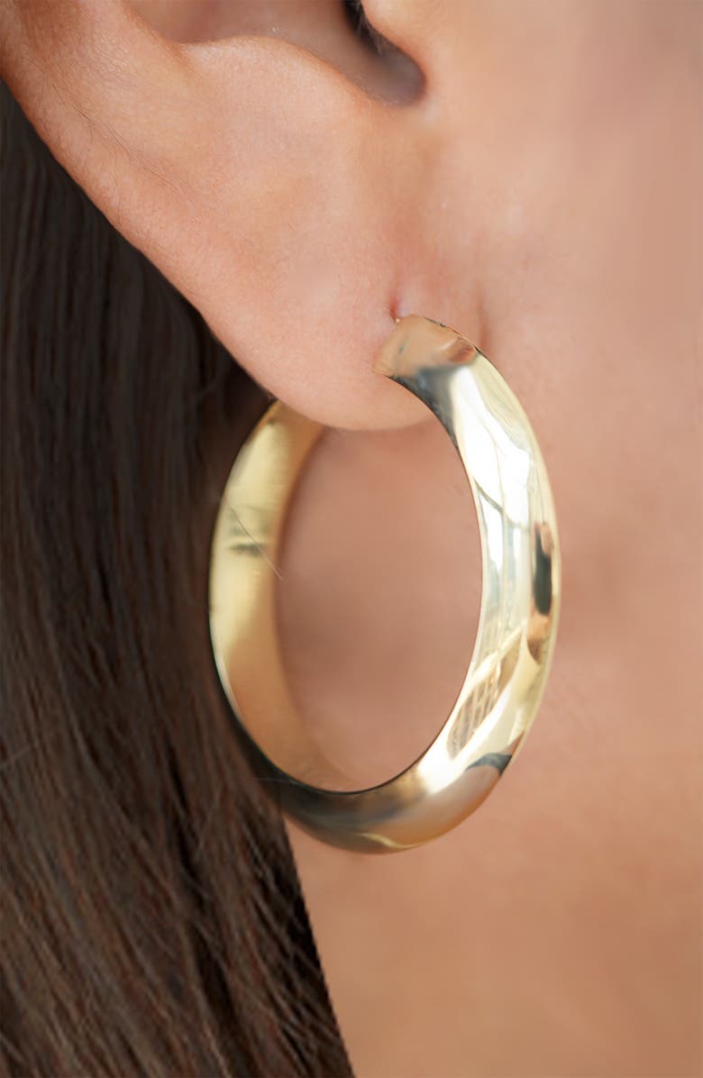 Argento Vivo Sterling Silver Knife Edge Hoop Earrings, Alternate, color, Gold