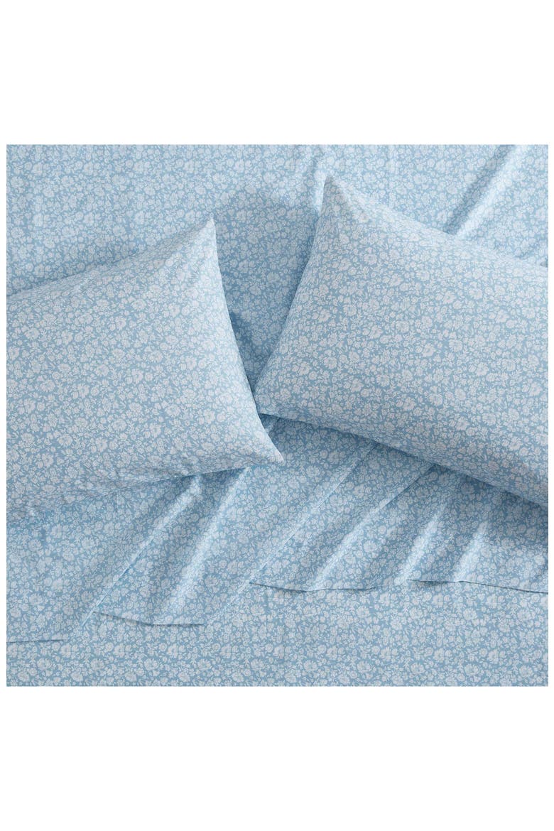 Heirloom Ditzy Cotton Percale Sheet Set, Alternate, color, BLUE