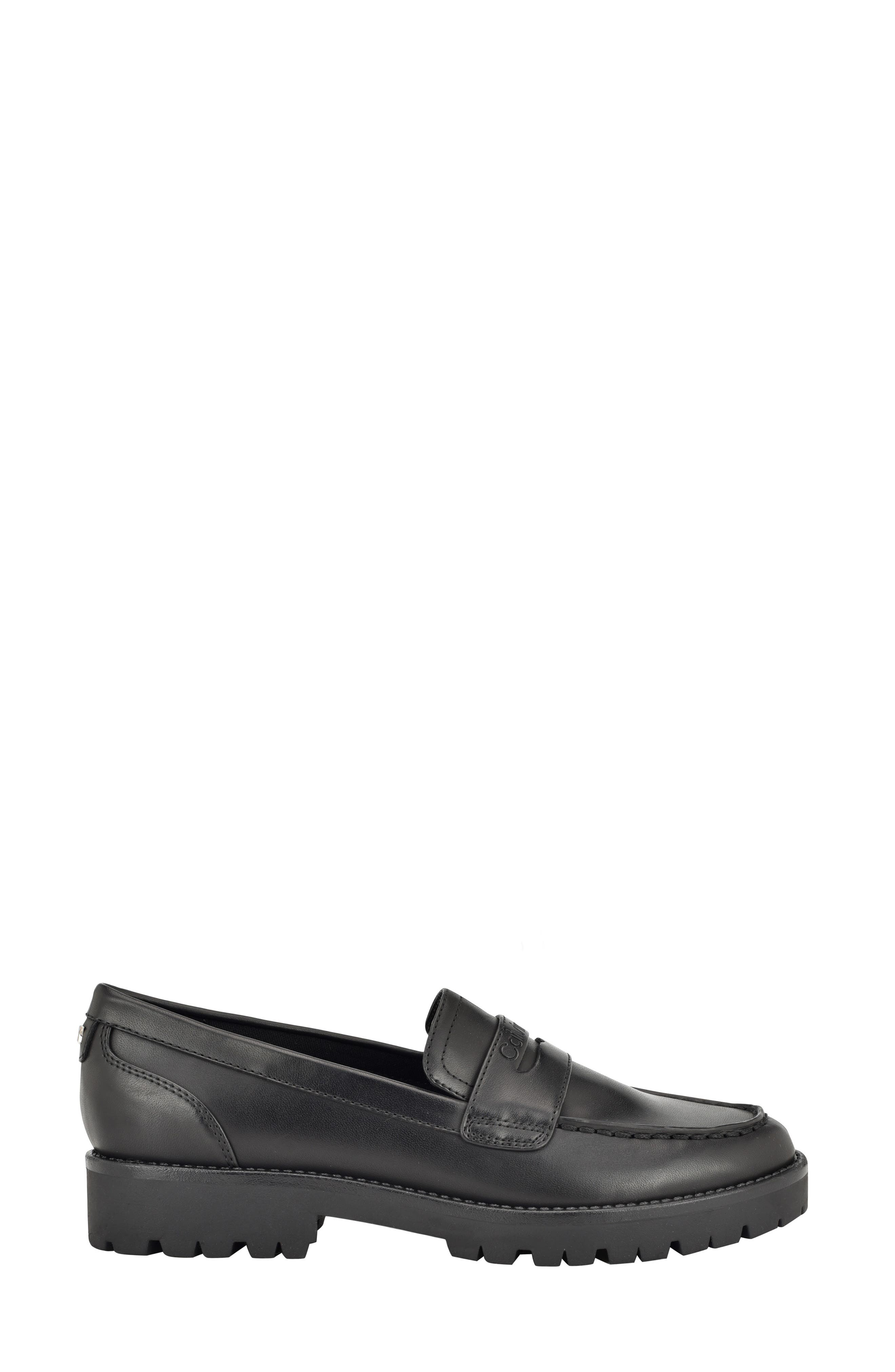 Calvin Klein Frenza Faux Leather Loafer, Alternate, color, Black