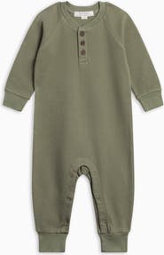 Kendi Crosby Waffle Knit Henley Romper