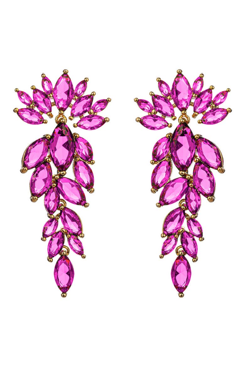 Diana Cubic Zirconia Drop Earrings, Main, color, PURPLE