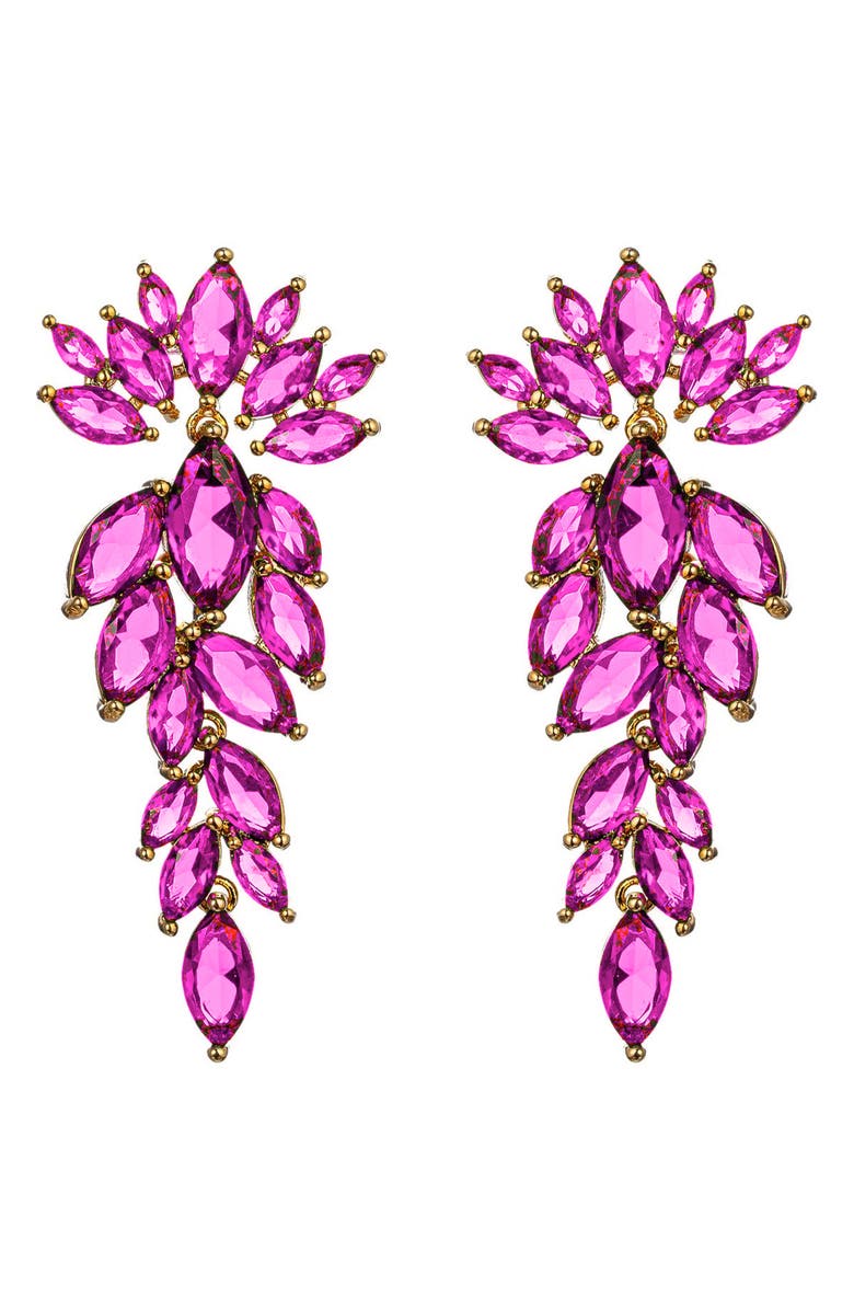 EYE CANDY LOS ANGELES Diana Cubic Zirconia Drop Earrings, Main, color, Purple