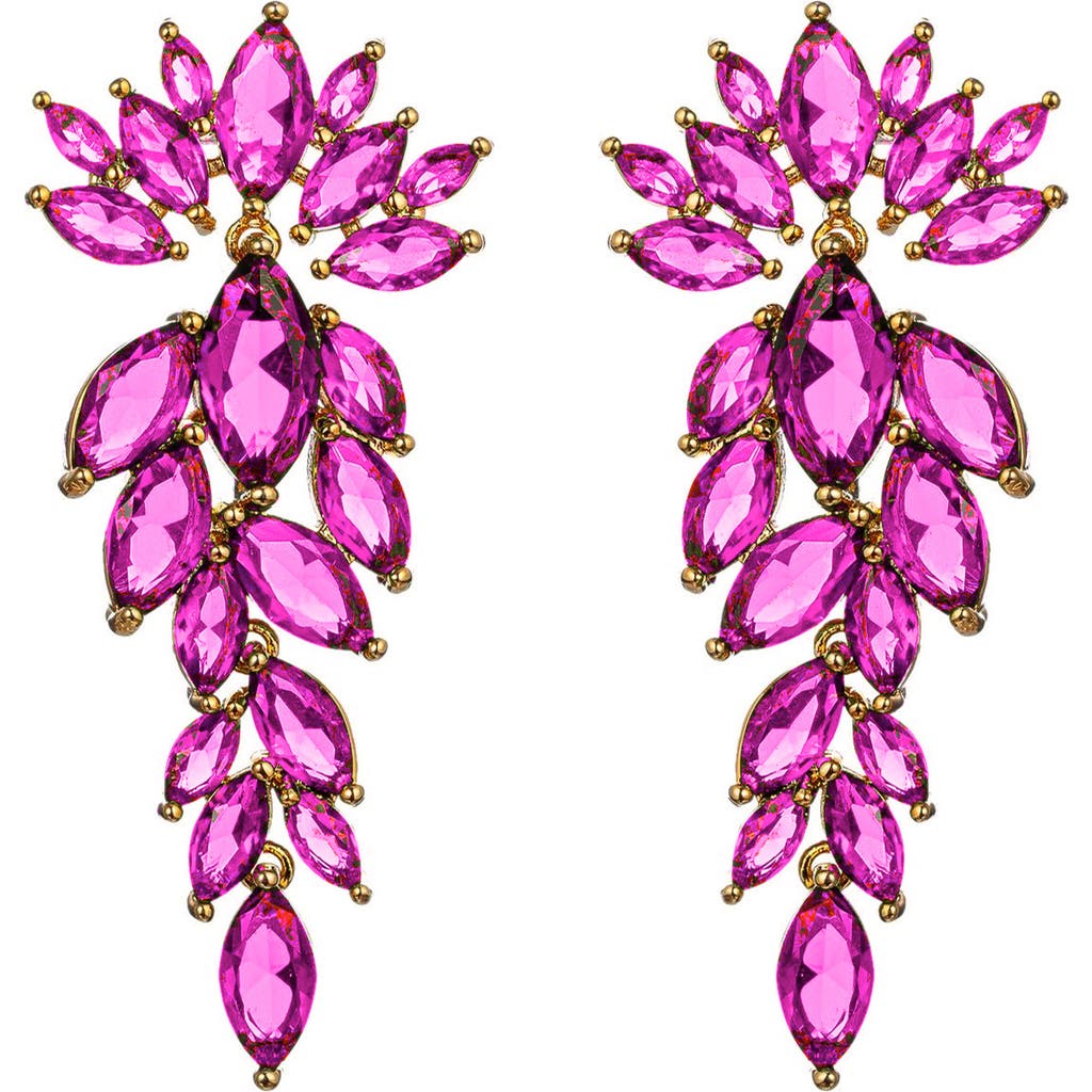Eye Candy Los Angeles Diana Cubic Zirconia Drop Earrings In Purple