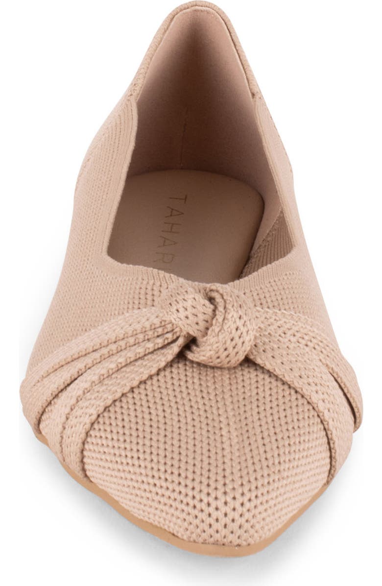 Tahari Catalina Pointed Toe Knit Flat, Alternate, color, Natural