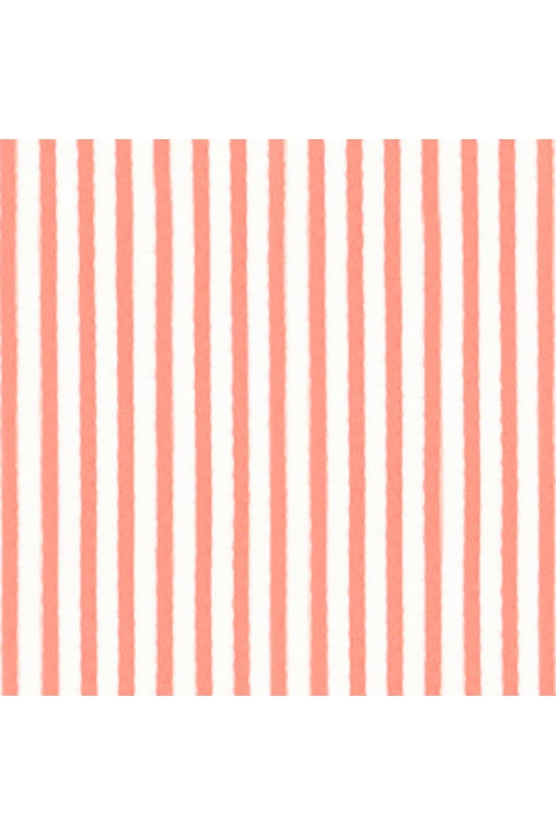 Girls Seersucker Long Sleeve Upf50+ One Piece Rash Guard, Alternate, color, Coral Seersucker