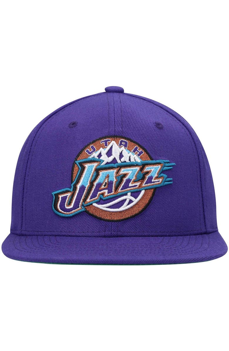 Mitchell & Ness Men's Mitchell & Ness Purple Utah Jazz Hardwood Classics Team Ground 2.0 Snapback Hat, Alternate, color, Purple
