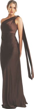 Six Stories One Shoulder Drape Bridesmaid Dress