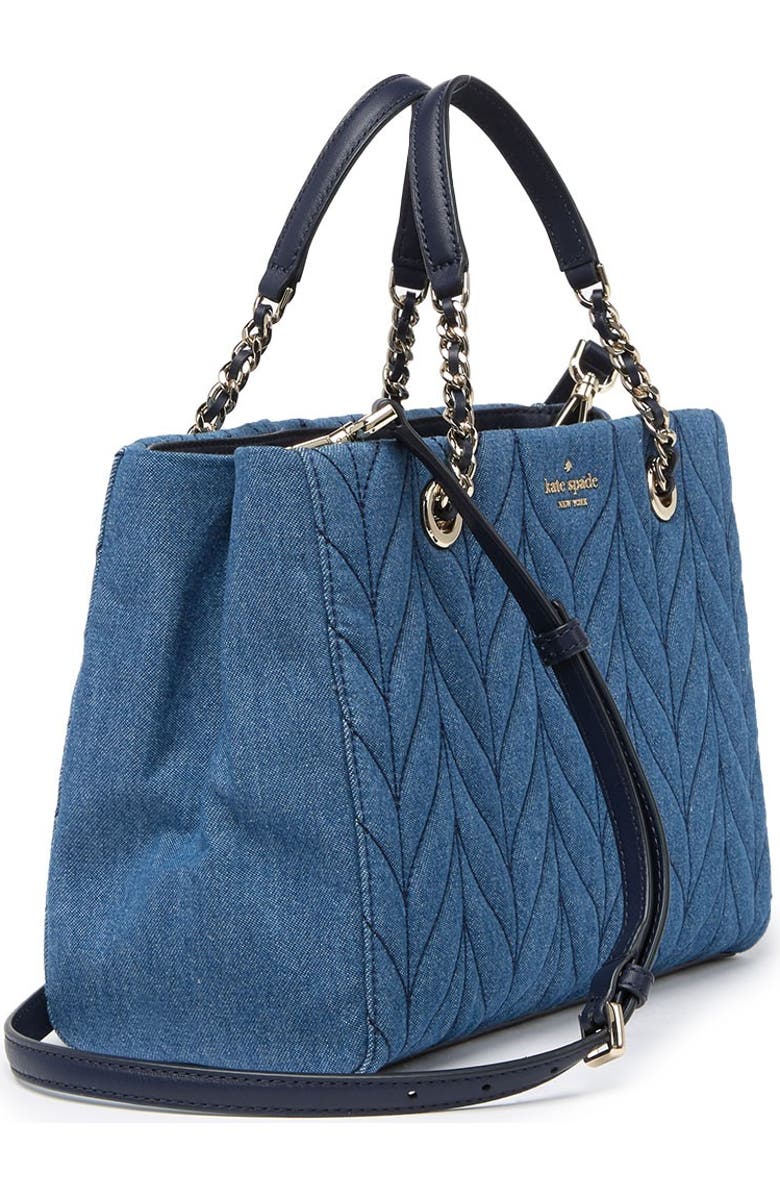 Kate Spade New York briar lane quilted denim meena satchel, Alternate, color,