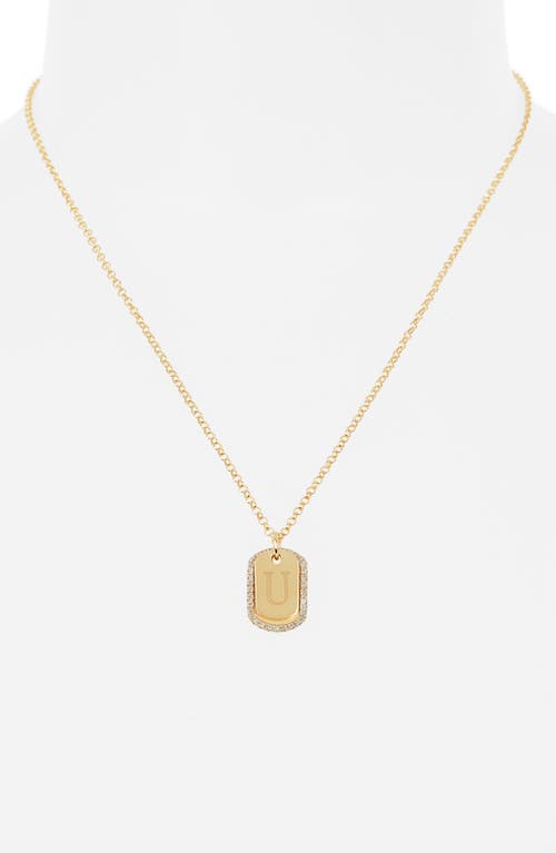Meshmerise Diamond Initial Dog Tag Pendant Necklace In Yellow-u