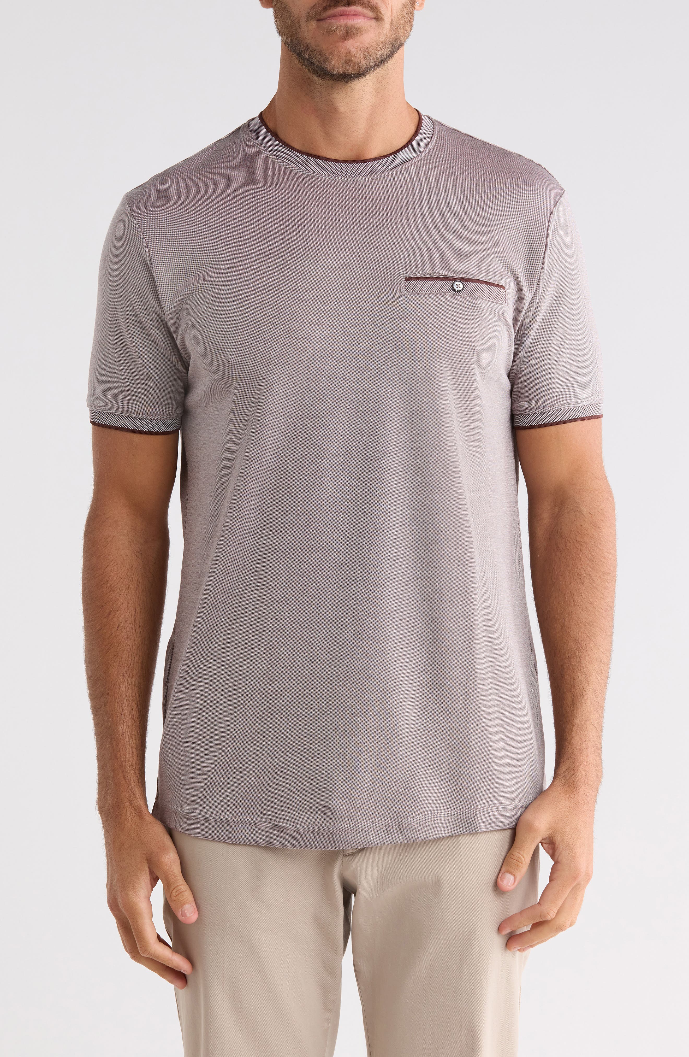 Tipped Textured Crewneck T-shirt