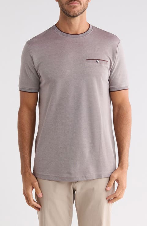 Tipped Textured Crewneck T-shirt