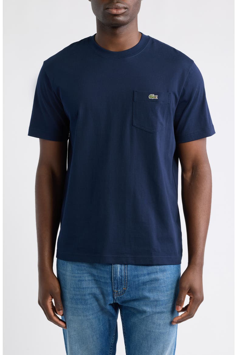 Croc Logo Cotton Pocket T-Shirt, Main, color, NAVY BLUE