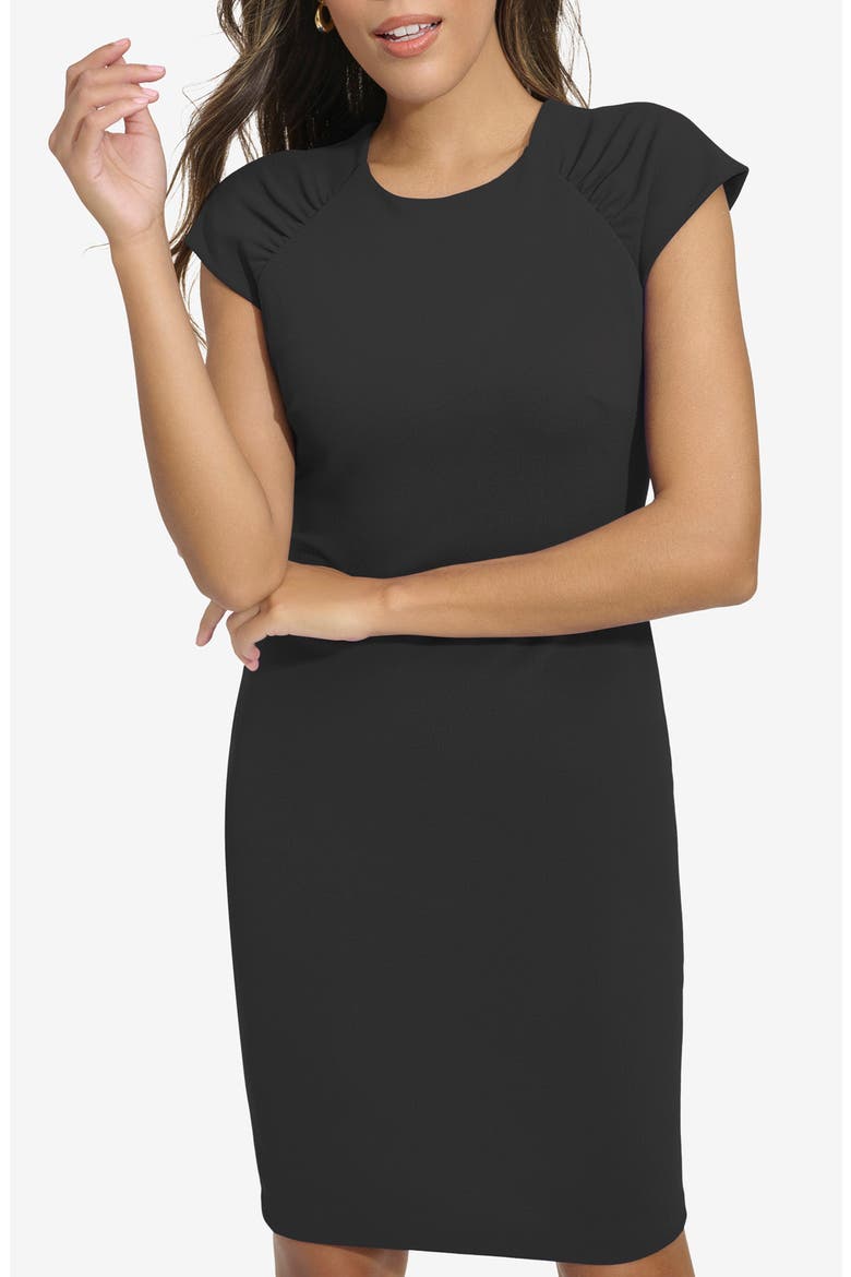 Cap Sleeve Sheath Dress, Alternate, color, BLACK