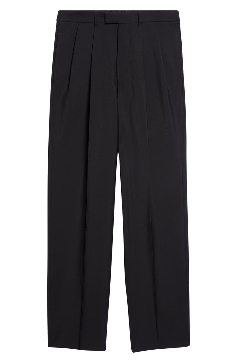 Givenchy Double Pleat Wool & Mohair Trousers, Main, color, Black