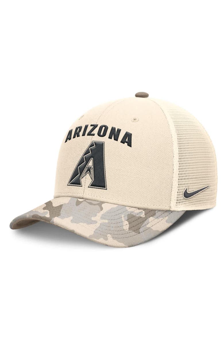 Nike Men's Nike Natural Arizona Diamondbacks Camo Natural Pack Rise Adjustable Trucker Hat, Main, color, Natural
