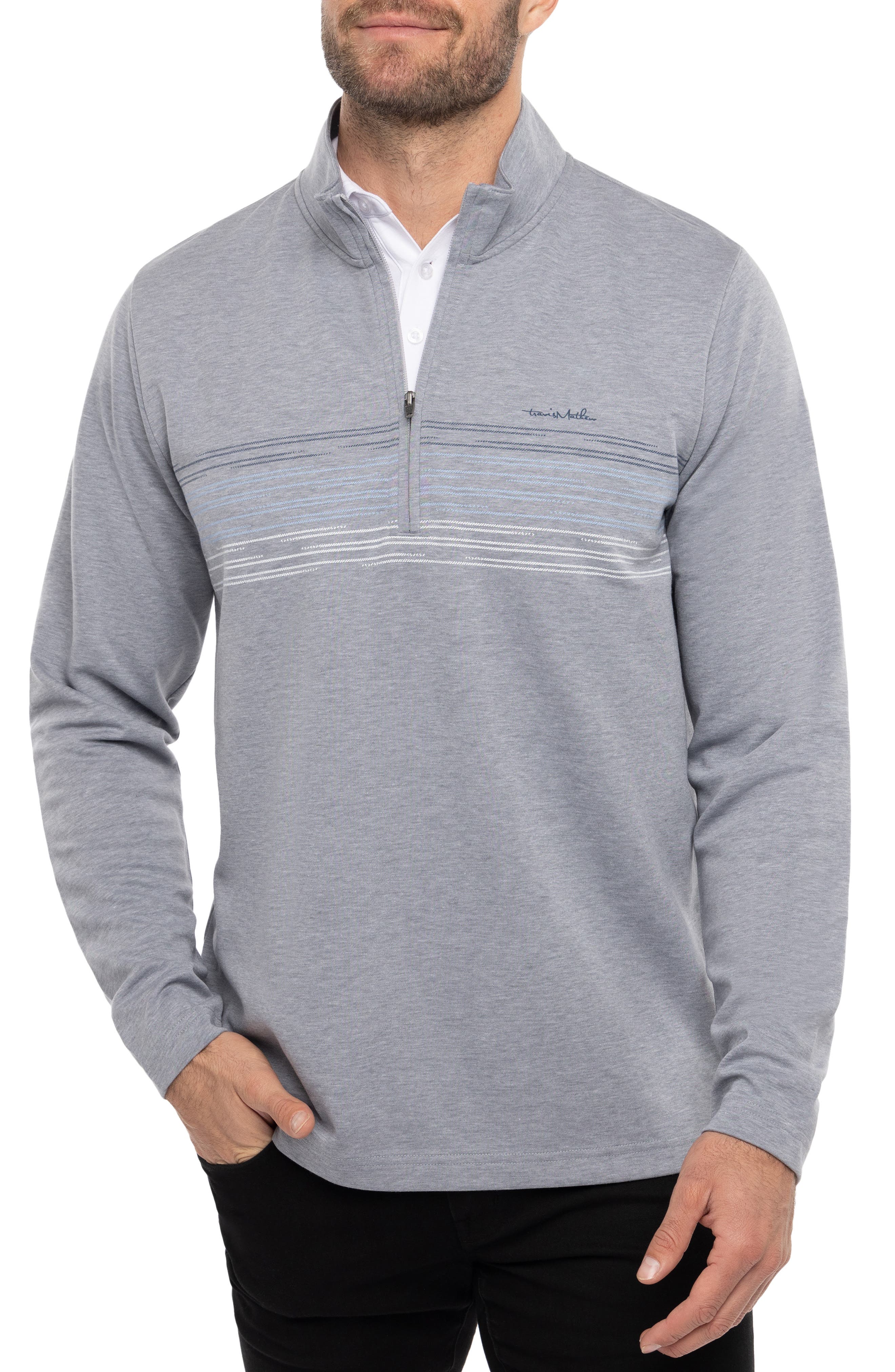 TravisMathew Travel More Long Sleeve Knit Half Zip Pullover