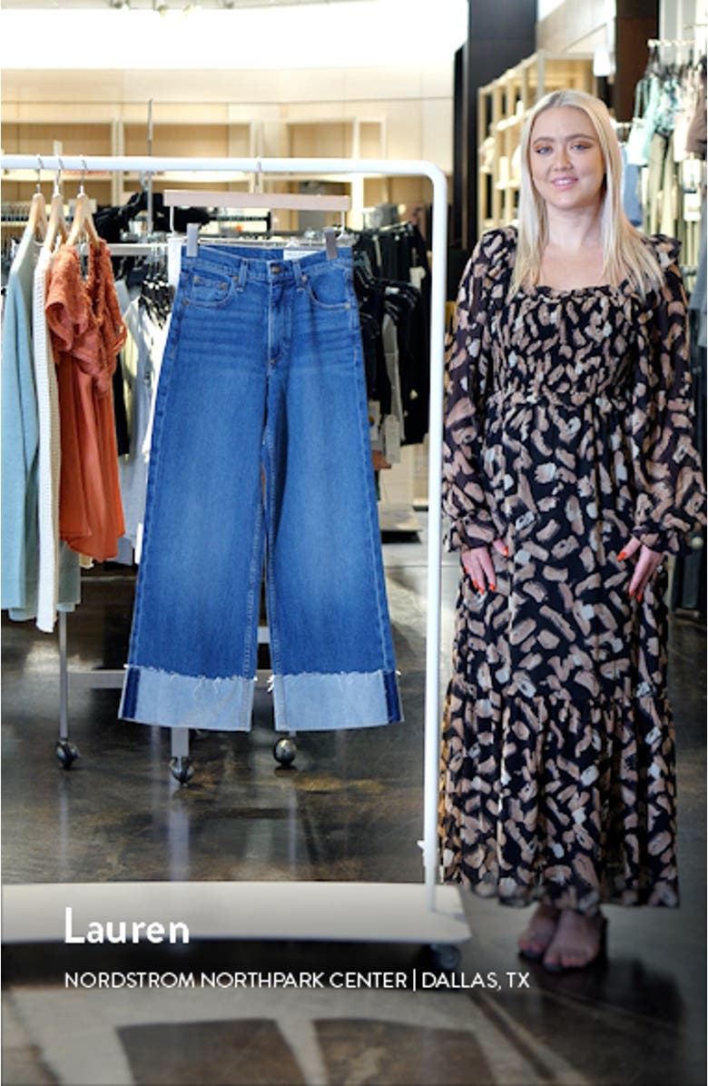 Andi Cuffed High Waist Wide Leg Ankle Jeans, sales video thumbnail
