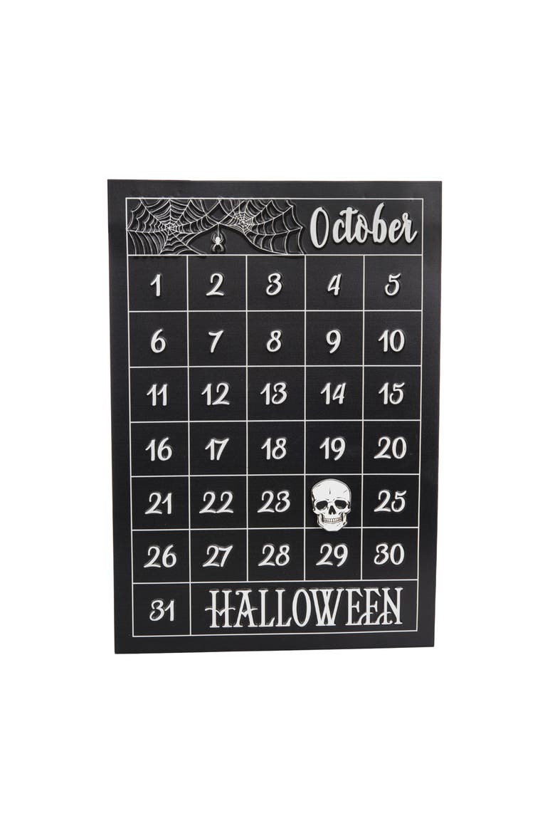 Halloween Skull Countdown Calendar, Main, color, Black