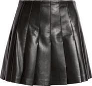 Alice + Olivia Carter Pleated Faux Leather Miniskirt
