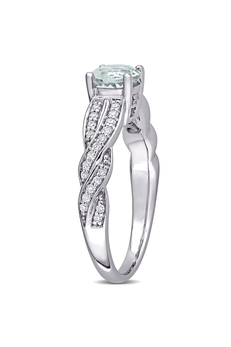 Aquamarine & Diamond Infinity Ring 14k, Alternate, color, Aquamarine