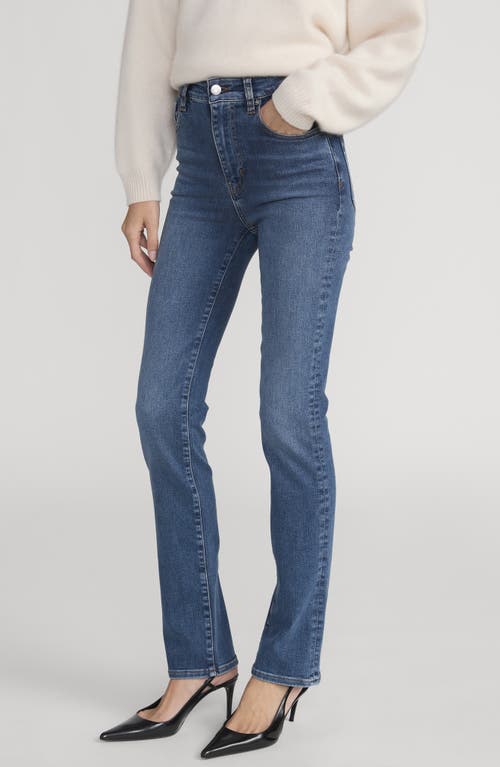 Frame The Pencil High Waist Slim Straight Leg Jeans In Blue