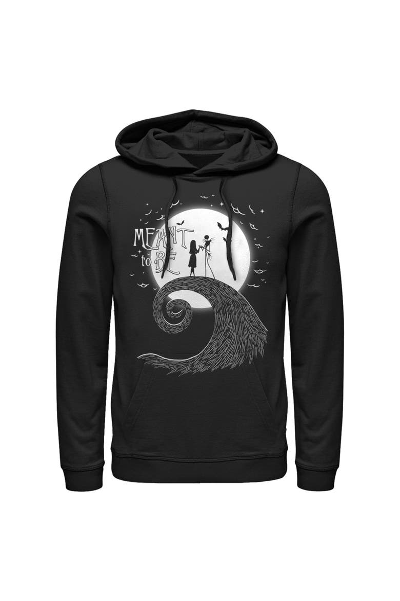 Men's The Nightmare Before Christmas Halloween Jack Skellington Sally Meant to Be  Pull Over Hoodie, Main, color, Black