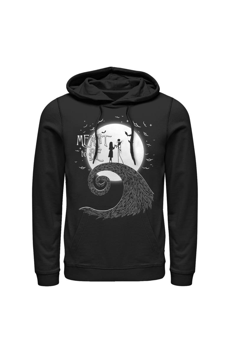 The Nightmare Before Christmas Men's The Nightmare Before Christmas Halloween Jack Skellington Sally Meant to Be  Pull Over Hoodie, Main, color, Black