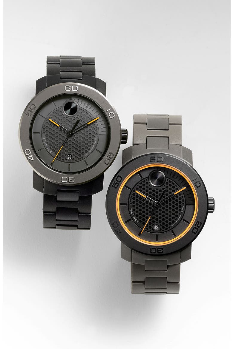 'Bold' Bracelet Watch, 46mm, Alternate, color, BLACK