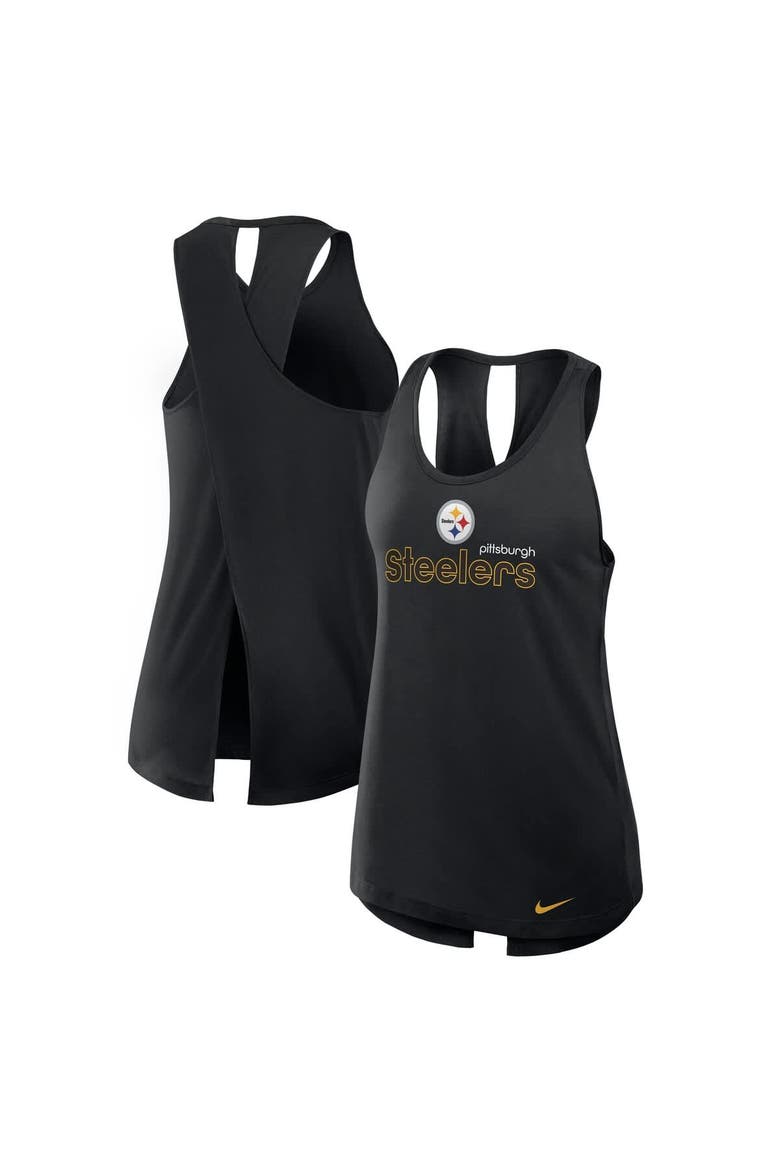 Women's Nike Black Pittsburgh Steelers Plus Size Performance Tank Top, Main, color, Black