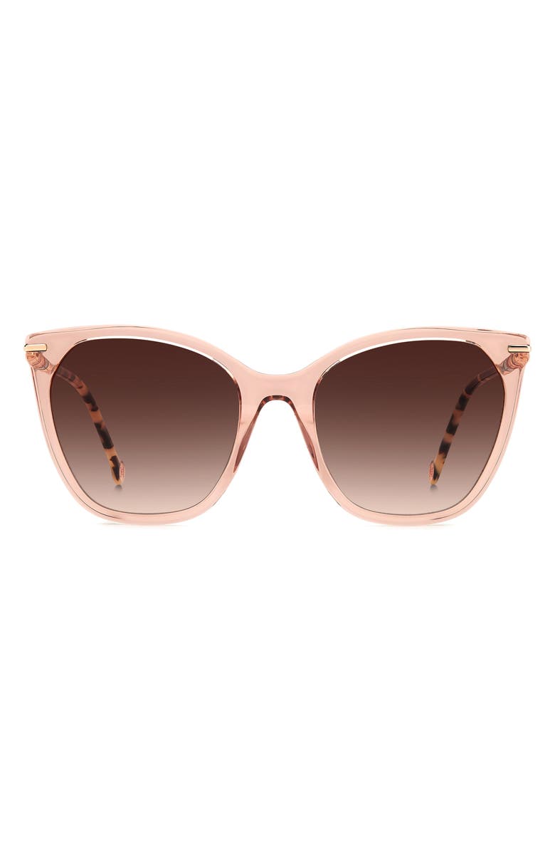 Carolina Herrera 56mm Cat Eye Sunglasses, Main, color, Peach Havana