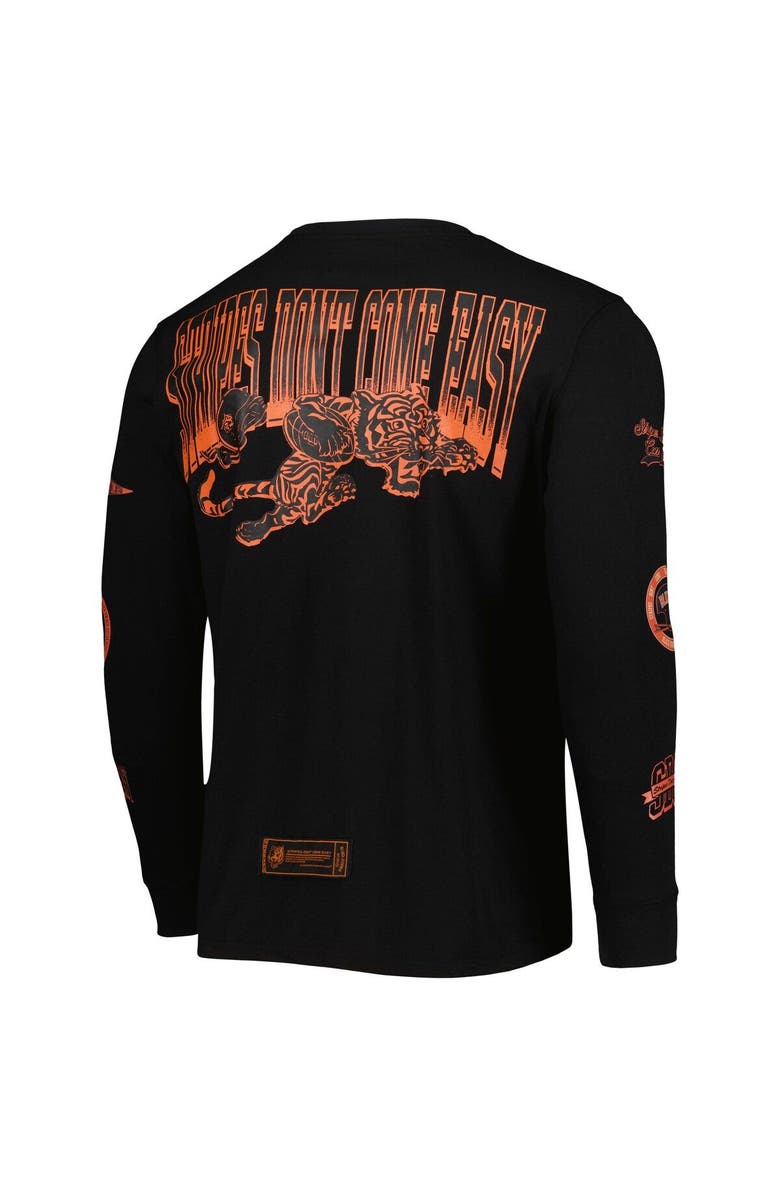 BlaCkOWned Unisex Black Cincinnati Bengals x BlaCkOWned Stripes Don't Come Easy Long Sleeve T-Shirt, Alternate, color, Black