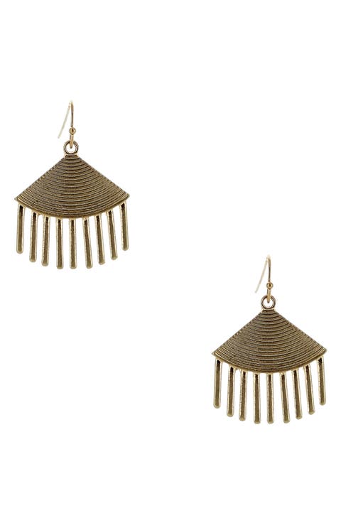 Kandra Textured Fan Drop Earrings