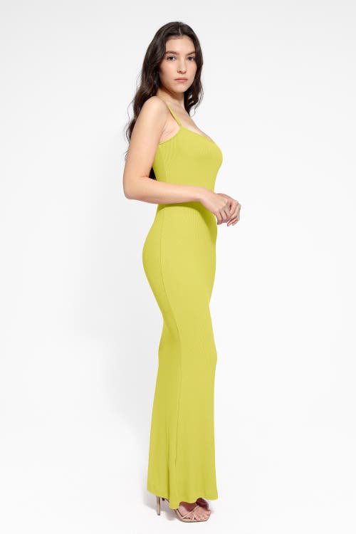 Popilush Shapewear Modal Slimming Maxi Slip Dress In Straw