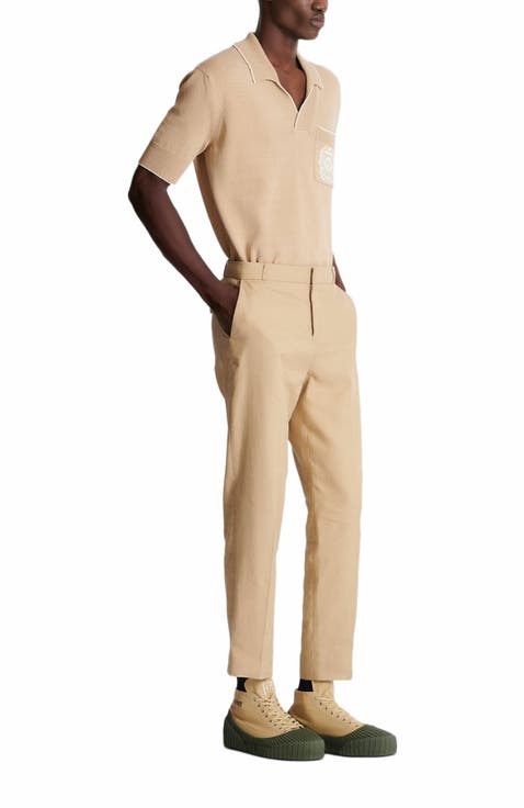 Straight-Leg Tailored Canvas Trousers